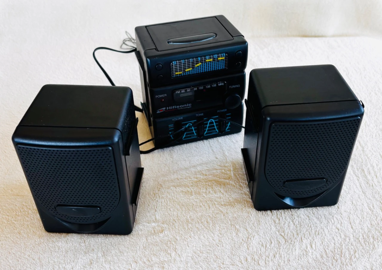 Mini Rádio, vintage, preto, a pilhas – photo 4